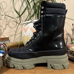 Ganni Combat Boots Lace Up
